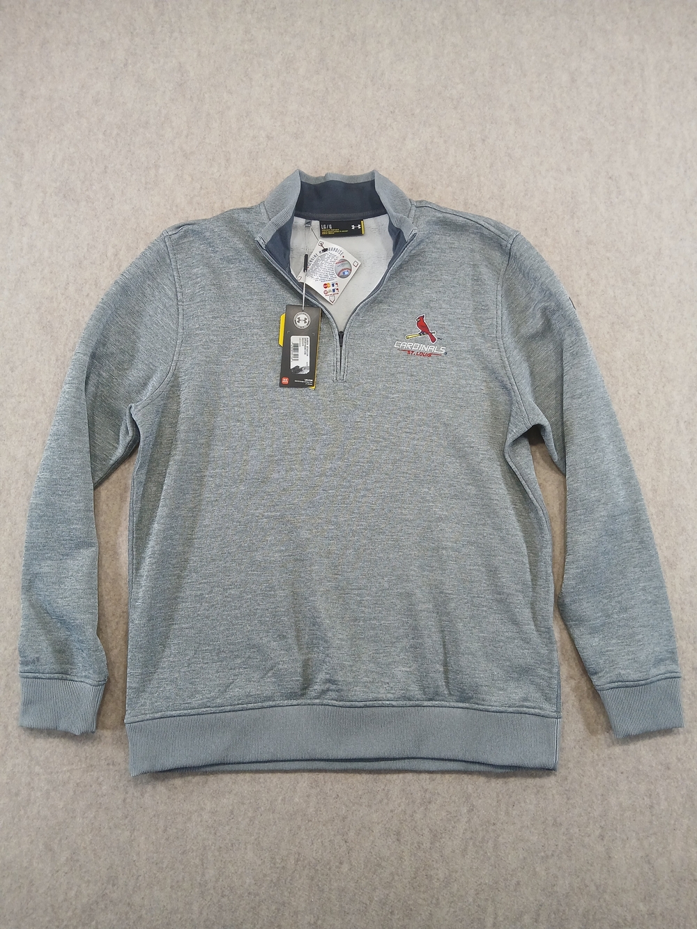 Under Armour Storm St. Louis Cardinals MLB Gray 1/4 Zip Pullover Sweatshirt L